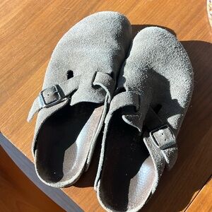 Birkenstock Women's Boston Suede Mules In Taupe - 40 (9)